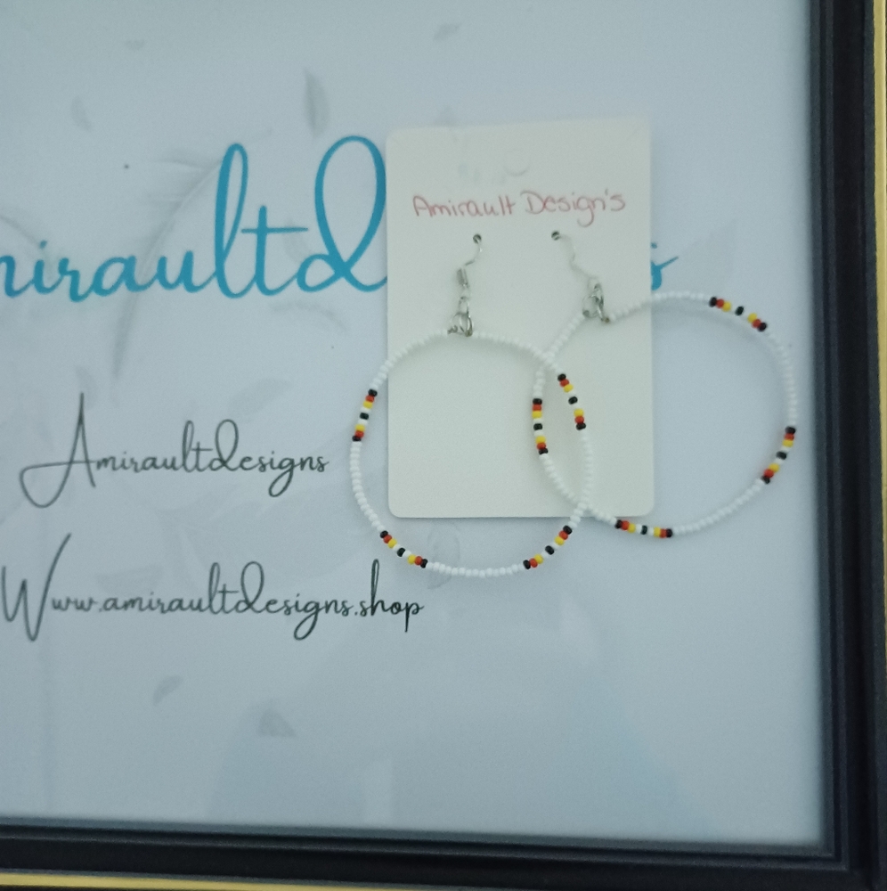 Single Beaded hoop Earrings